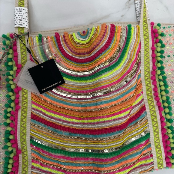 AMERICA & BEYOND Alex Embellished Hand Beaded Tote, NWT, Orig. $178 - Picture 2 of 16